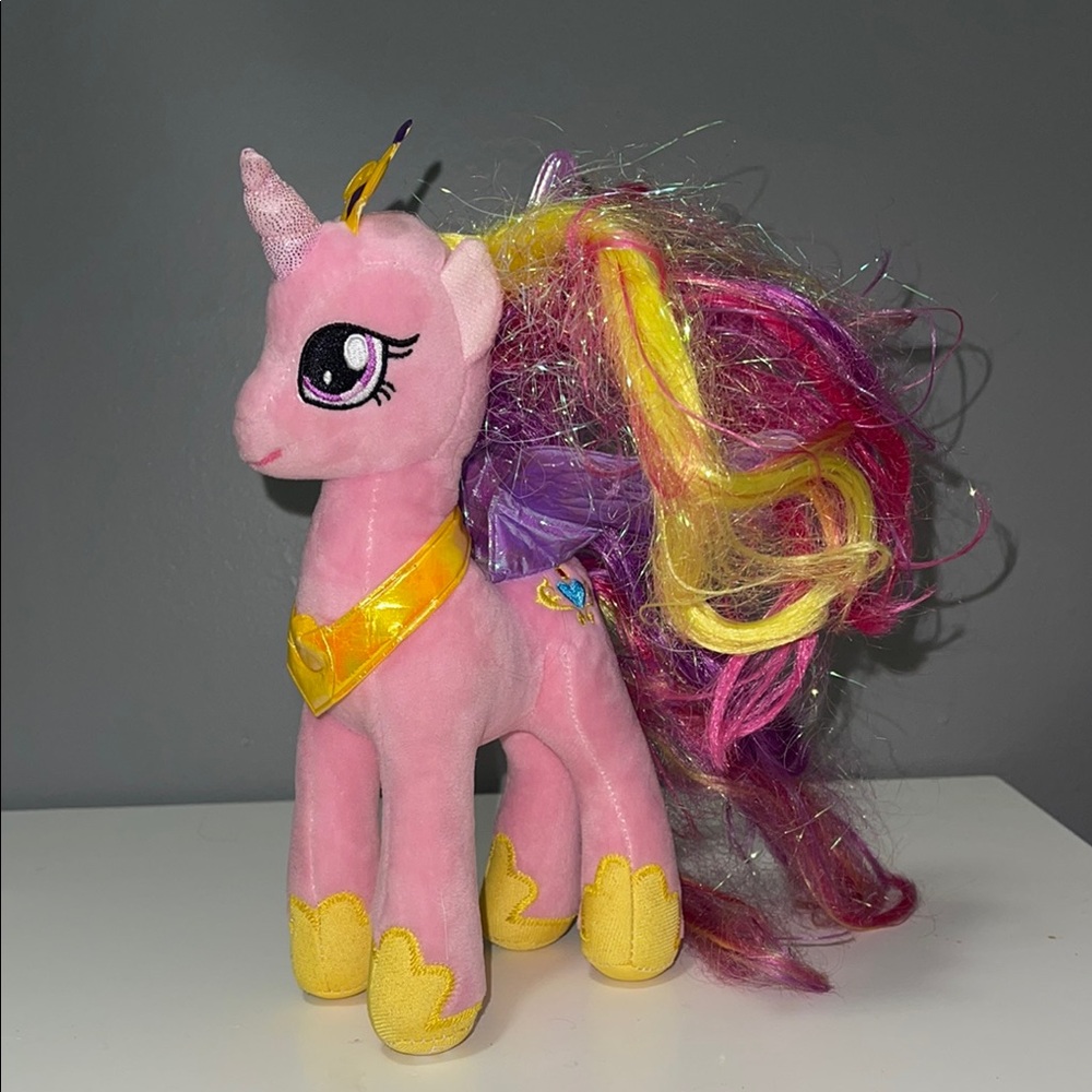 Ty Pink and Yellow Stuffed My‎ little Pony Princess Candace
